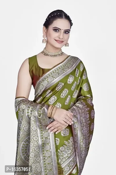 Stylish Art Silk Zari Work Saree With Blouse Piece For Women-thumb3