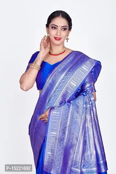 Stylish Art Silk Jacquard Saree With Blouse Piece For Women-thumb3