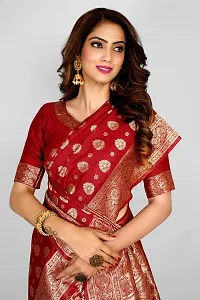 Stylish Art Silk Zari Work Saree With Blouse Piece For Women-thumb3