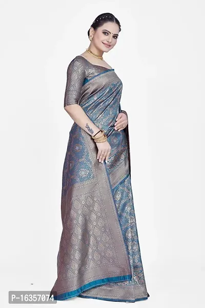 Stylish Art Silk Zari Work Saree With Blouse Piece For Women-thumb5