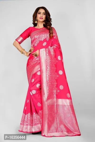 Stylish Art Silk Zari Work Saree With Blouse Piece For Women-thumb0