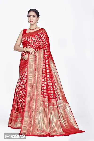 Stylish Art Silk Zari Work Saree With Blouse Piece For Women-thumb4