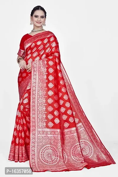 Stylish Art Silk Zari Work Saree With Blouse Piece For Women-thumb0