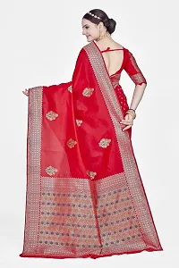 Stylish Art Silk Zari Work Saree With Blouse Piece For Women-thumb1