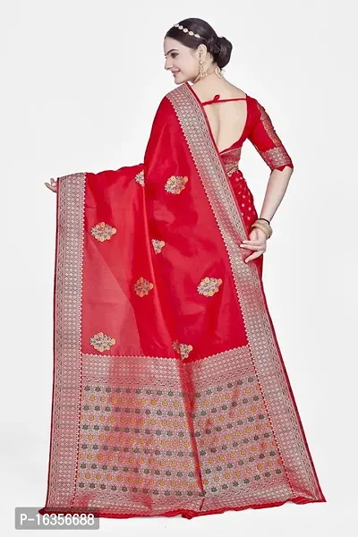 Stylish Art Silk Zari Work Saree With Blouse Piece For Women-thumb2