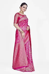 Stylish Art Silk Zari Work Saree With Blouse Piece For Women-thumb4