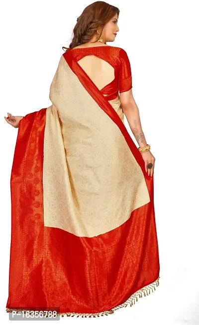 Stylish Art Silk Zari Work Saree With Blouse Piece For Women-thumb2