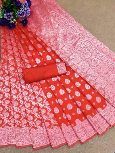 New In Silk Blend Saree with Blouse piece 