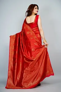 Stylish Art Silk Zari Work Saree With Blouse Piece For Women-thumb1