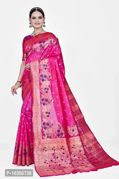 Stylish Art Silk Zari Work Saree With Blouse Piece For Women