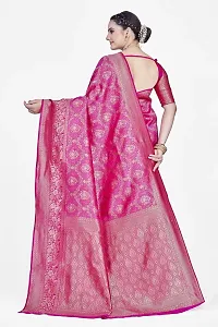 Stylish Art Silk Zari Work Saree With Blouse Piece For Women-thumb1