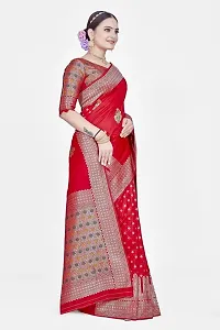 Stylish Art Silk Zari Work Saree With Blouse Piece For Women-thumb4