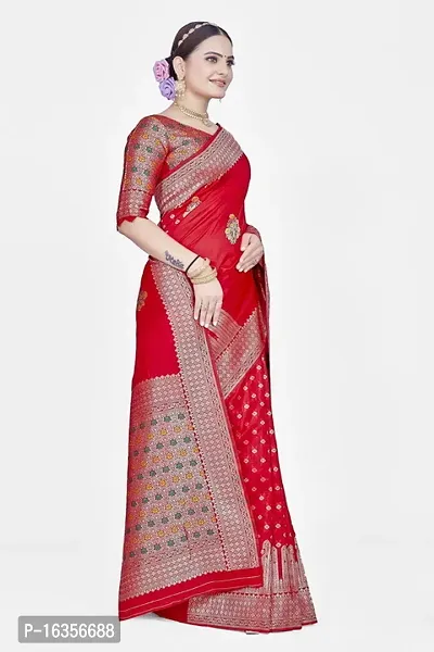 Stylish Art Silk Zari Work Saree With Blouse Piece For Women-thumb5