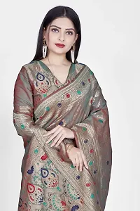 Stylish Art Silk Zari Work Saree With Blouse Piece For Women-thumb2