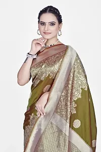 Stylish Art Silk Zari Work Saree With Blouse Piece For Women-thumb2