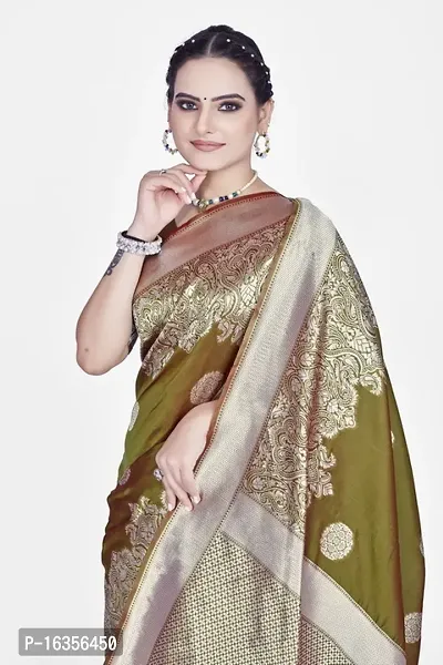 Stylish Art Silk Zari Work Saree With Blouse Piece For Women-thumb3