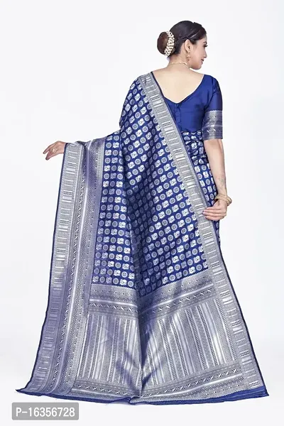 Stylish Art Silk Zari Work Saree With Blouse Piece For Women-thumb2