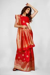 Stylish Art Silk Zari Work Saree With Blouse Piece For Women-thumb2