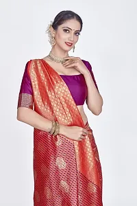 Stylish Art Silk Zari Work Saree With Blouse Piece For Women-thumb2