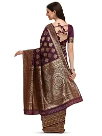 HOMIGOZ Purple Colored Kanjeevaram Silk Zari Woven Saree With Blouse Piece-thumb2
