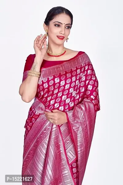 Stylish Art Silk Jacquard Saree With Blouse Piece For Women-thumb3