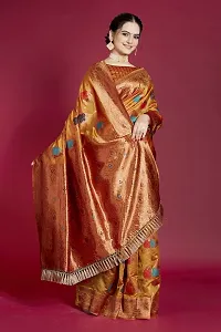 Stylish Silk Blend Zari Saree With Blouse Piece For Women-thumb4