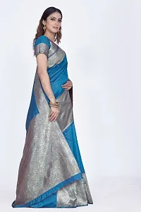 Stylish Art Silk Zari Work Saree With Blouse Piece For Women-thumb4