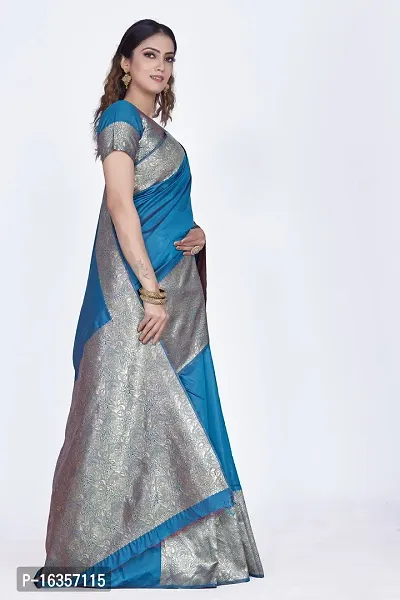 Stylish Art Silk Zari Work Saree With Blouse Piece For Women-thumb5