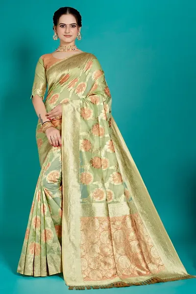 Elegant Silk Blend Saree with Blouse piece 