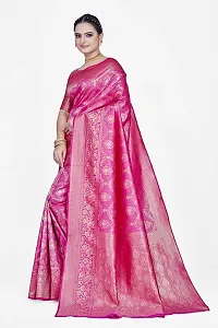 Stylish Art Silk Zari Work Saree With Blouse Piece For Women-thumb3