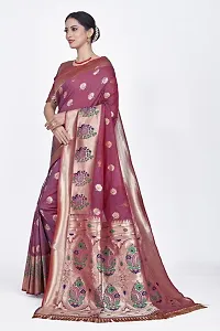 Stylish Art Silk Zari Work Saree With Blouse Piece For Women-thumb3