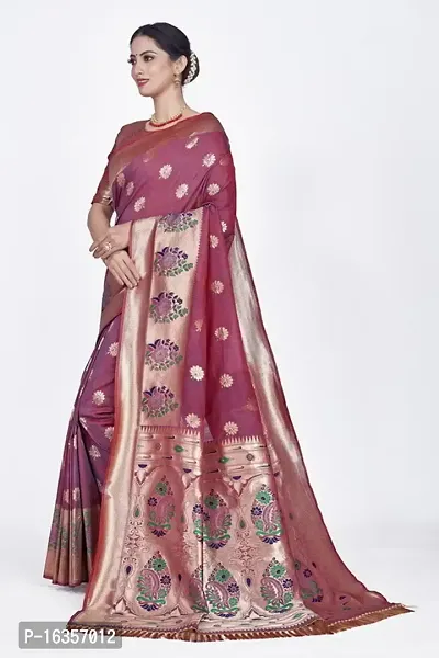 Stylish Art Silk Zari Work Saree With Blouse Piece For Women-thumb4