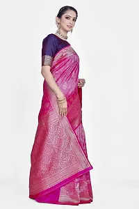 Stylish Art Silk Zari Work Saree With Blouse Piece For Women-thumb4