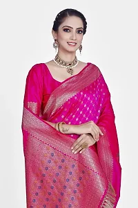 Stylish Art Silk Zari Work Saree With Blouse Piece For Women-thumb2