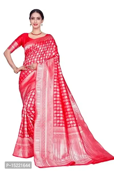 Stylish Art Silk Jacquard Saree With Blouse Piece For Women-thumb0