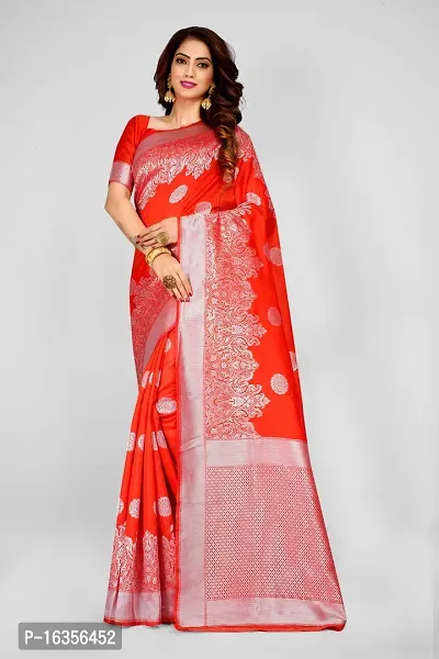 Stylish Art Silk Zari Work Saree With Blouse Piece For Women-thumb0