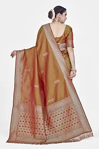 Stylish Art Silk Zari Work Saree With Blouse Piece For Women-thumb1