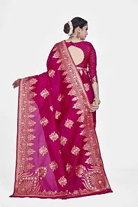 Stylish Art Silk Zari Work Saree With Blouse Piece For Women-thumb1