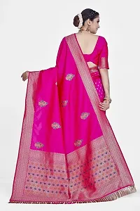 Stylish Art Silk Zari Work Saree With Blouse Piece For Women-thumb1