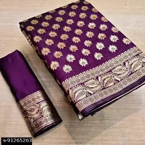 Banarasi Soft Silk Jacquard Sarees with Blouse piece