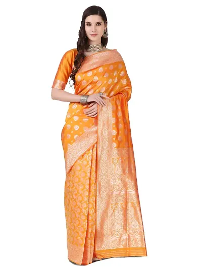 Glamorous Art Silk Saree with Blouse piece 