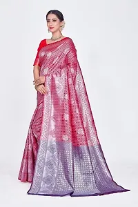 Stylish Art Silk Jacquard Saree With Blouse Piece For Women-thumb4