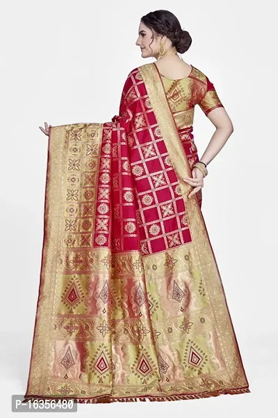 Stylish Art Silk Zari Work Saree With Blouse Piece For Women-thumb2