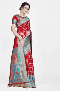 Stylish Art Silk Zari Work Saree With Blouse Piece For Women-thumb4