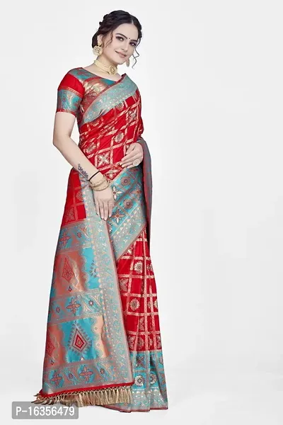 Stylish Art Silk Zari Work Saree With Blouse Piece For Women-thumb5