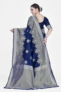 Stylish Art Silk Zari Work Saree With Blouse Piece For Women-thumb1