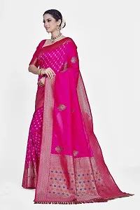 Stylish Art Silk Zari Work Saree With Blouse Piece For Women-thumb3