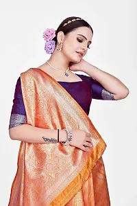 Stylish Art Silk Jacquard Saree With Blouse Piece For Women-thumb2