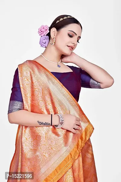 Stylish Art Silk Jacquard Saree With Blouse Piece For Women-thumb3