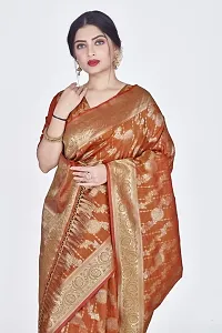 Stylish Art Silk Zari Work Saree With Blouse Piece For Women-thumb2